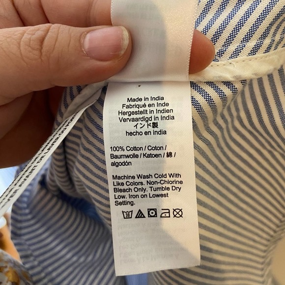 J. Crew striped tie waist poplin shirt dress - Picture 3 of 4